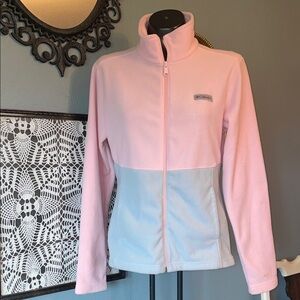 Columbia Women's Pink and Light gray Fleece Jacket